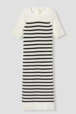 Promod Robe-tube marinière Femme - Rayé Noir RayéNoir Clearance