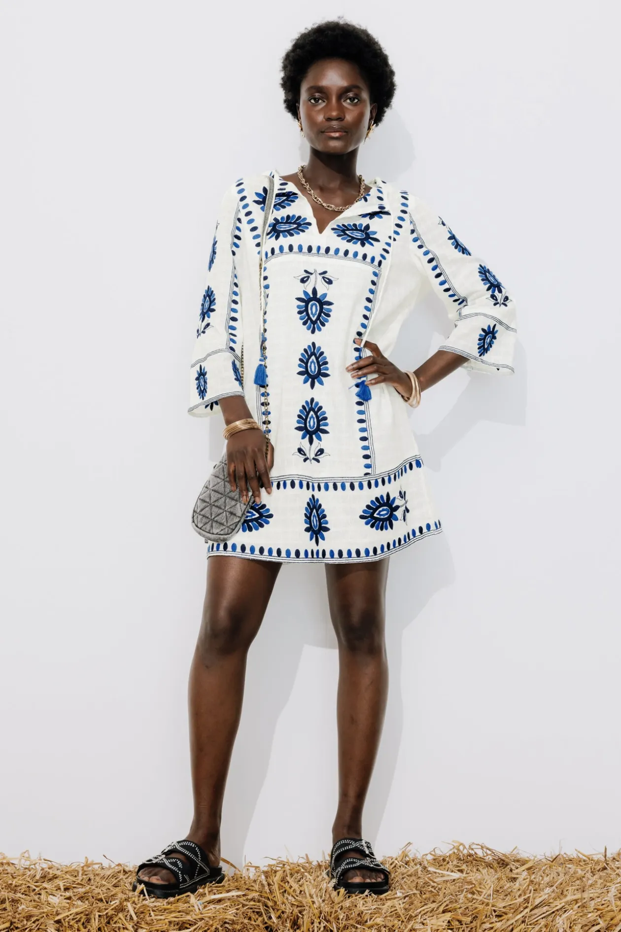 Promod Robe-tunique brodée Femme - Ecru Online