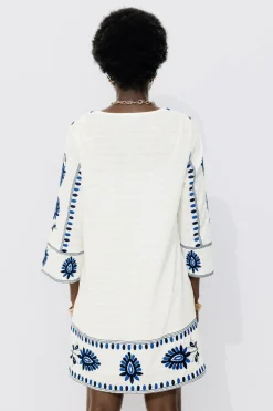 Promod Robe-tunique brodée Femme - Ecru Online