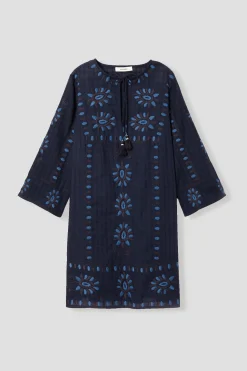 Promod Robe-tunique brodée Femme - Marine Store