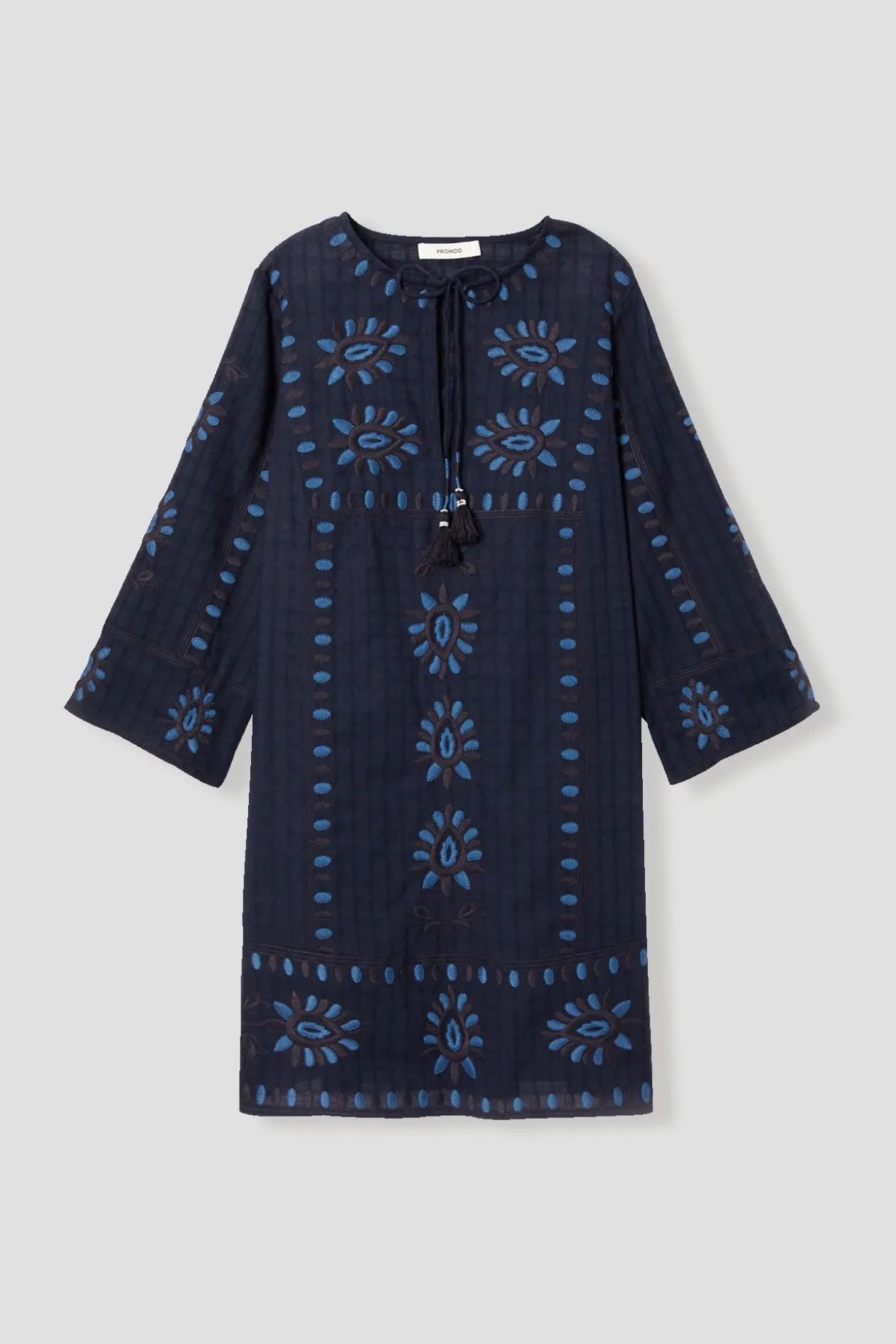 Promod Robe-tunique brodée Femme - Marine Store
