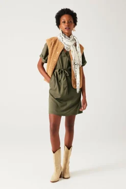 Promod Robe-tunique courte Femme - Kaki Best Sale