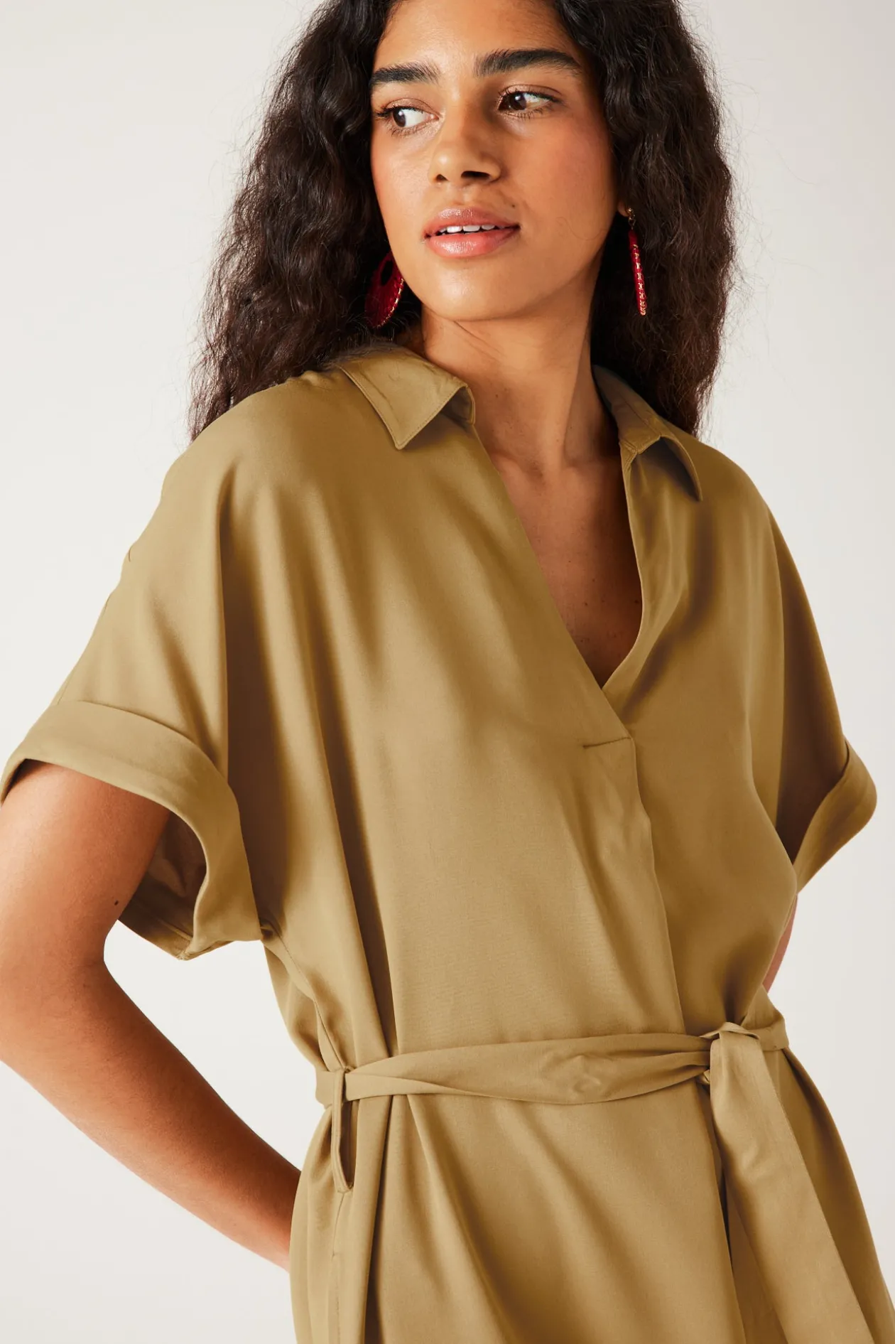 Promod Robe-tunique courte Femme - Camel Hot