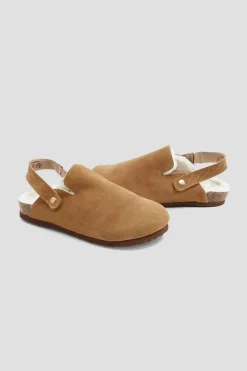 Promod Sabot fourré en moumoute Femme - Camel Fashion