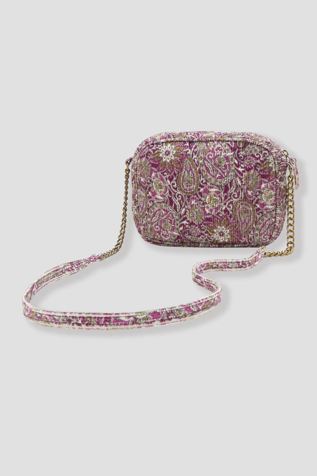 Promod Sac à main en velours imprimé - Violet Fashion
