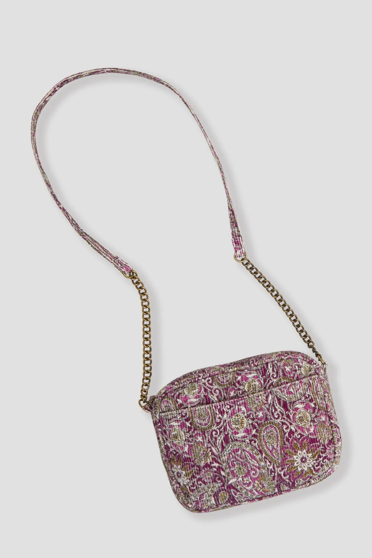 Promod Sac à main en velours imprimé - Violet Fashion