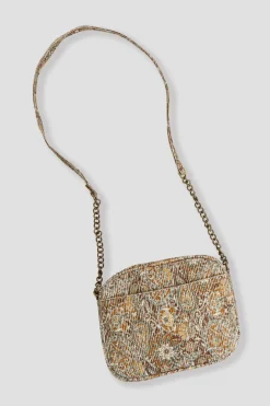 Promod Sac à main en velours imprimé - Imprimé marron Imprimémarron Discount