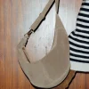 Promod Sac croissant en cuir Femme - Kaki Fashion