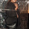 Promod Sac croissant en cuir Femme - Noir Cheap