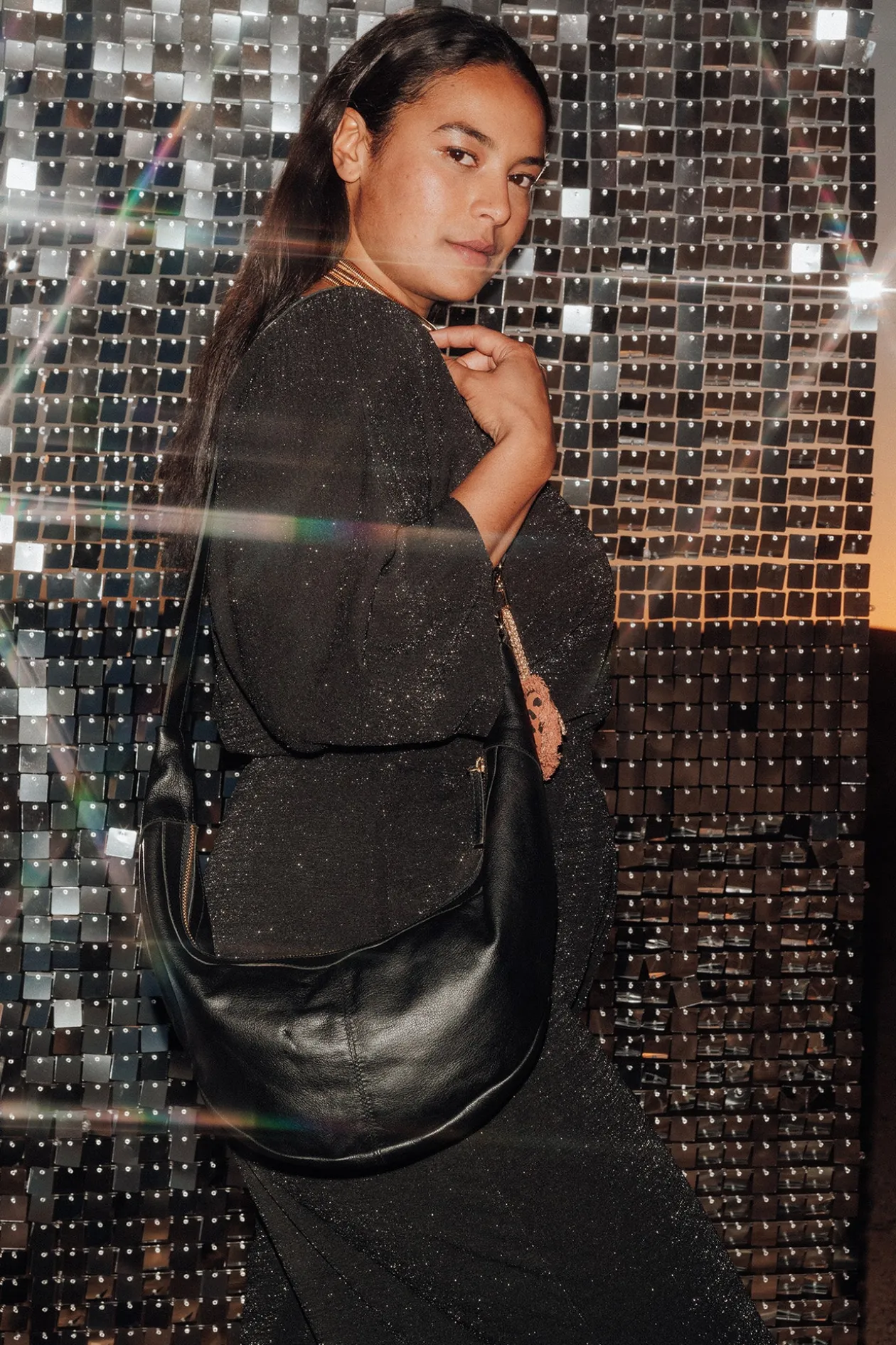 Promod Sac croissant en cuir Femme - Noir Cheap