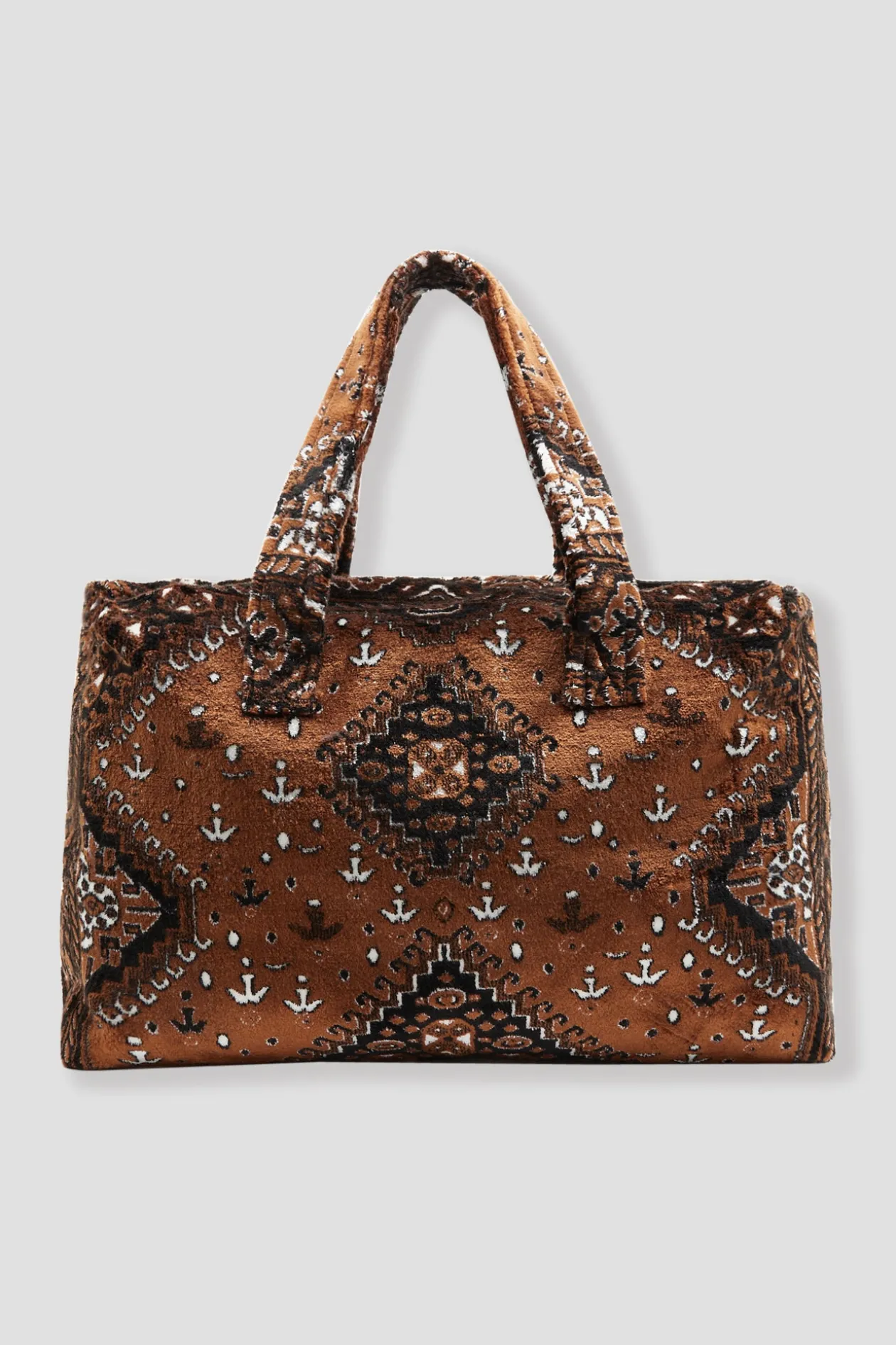 Promod Sac 24H en velours LALLA - Marron Best Sale
