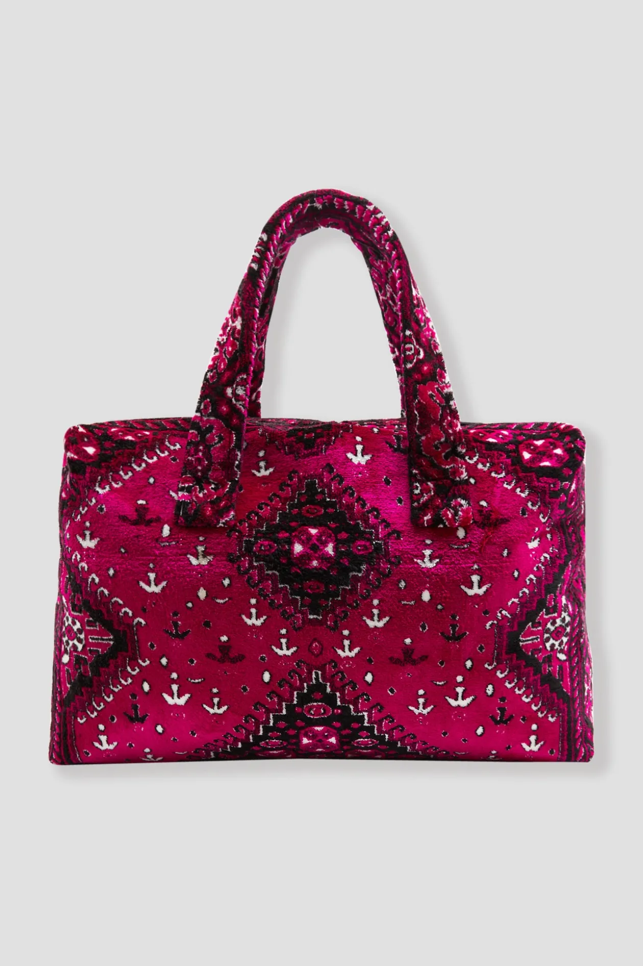Promod Sac 24H en velours LALLA - Rose fuchsia Rosefuchsia Best Sale