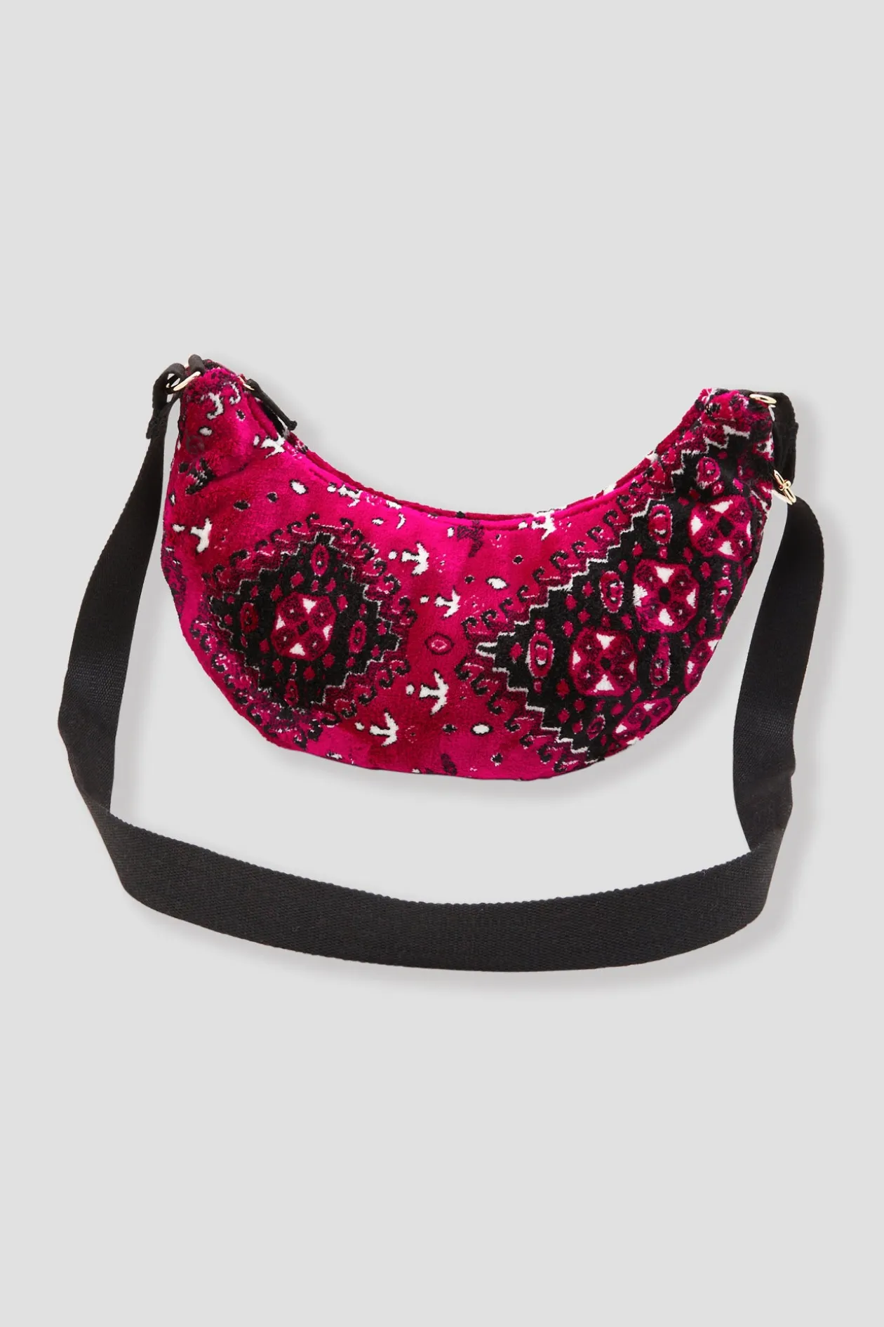 Promod Sac-banane en velours LALLA - Rose fuchsia Rosefuchsia Online