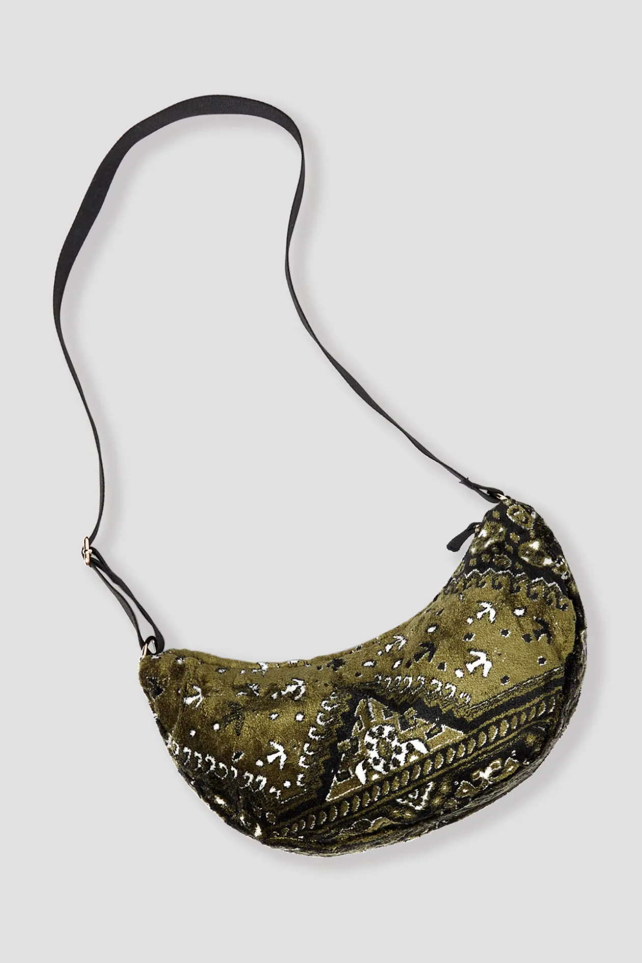 Promod Sac-banane en velours LALLA - Kaki Outlet