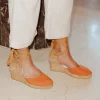 Promod Sandales à talon compensé - Rose Flash Sale
