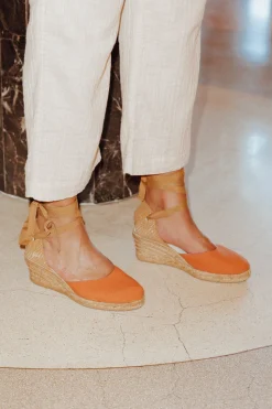 Promod Sandales à talon compensé - Rose Flash Sale