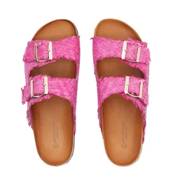Promod Sandales en cuir Femme - Rose Best Sale