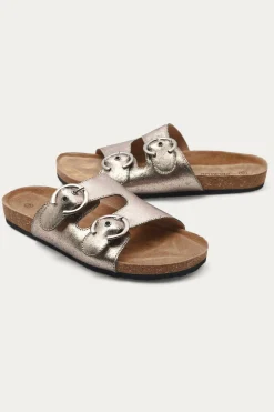 Promod Sandales en cuir irisé Femme - Vieil Or VieilOr Flash Sale