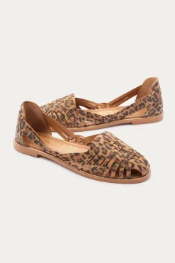 Promod Sandales plates en cuir suédé - Imprimé multicolore Imprimémulticolore Discount