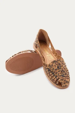 Promod Sandales plates en cuir suédé - Imprimé multicolore Imprimémulticolore Discount