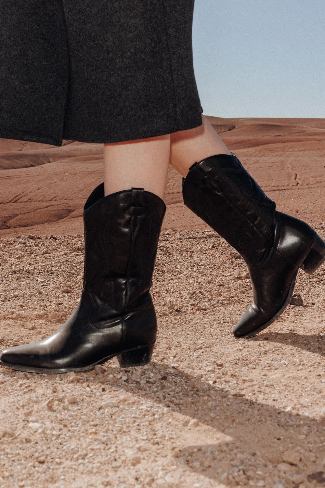 Promod Santiags en cuir Femme - Noir Shop