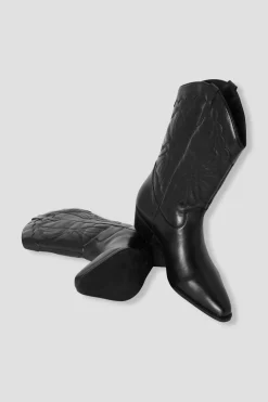 Promod Santiags en cuir Femme - Noir Shop