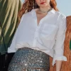 Promod Short à paillettes Femme - Argent Store
