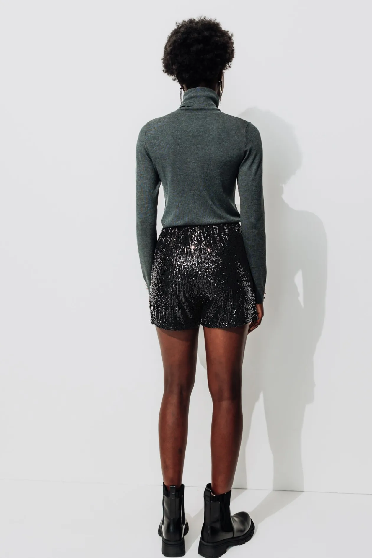Promod Short à paillettes Femme - Noir Flash Sale