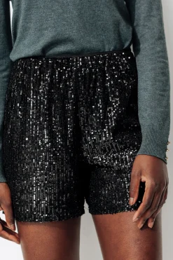 Promod Short à paillettes Femme - Noir Flash Sale