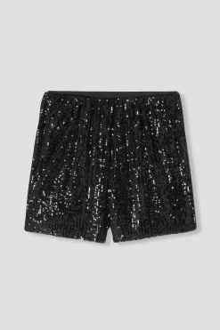 Promod Short à paillettes Femme - Noir Flash Sale