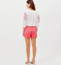 Promod Short à pinces + ceinture - Rose Outlet
