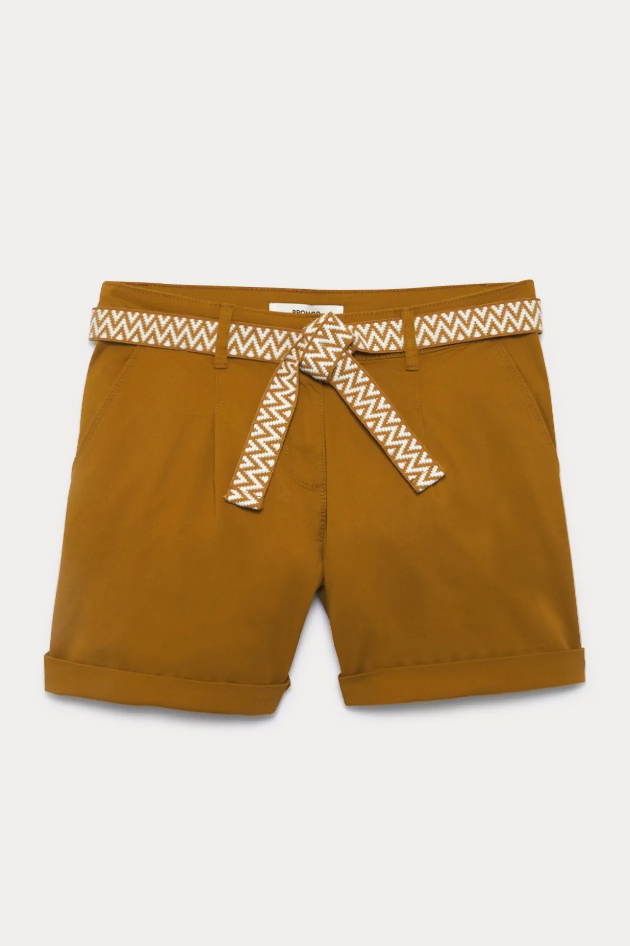 Promod Short à pinces + ceinture - Caramel Flash Sale