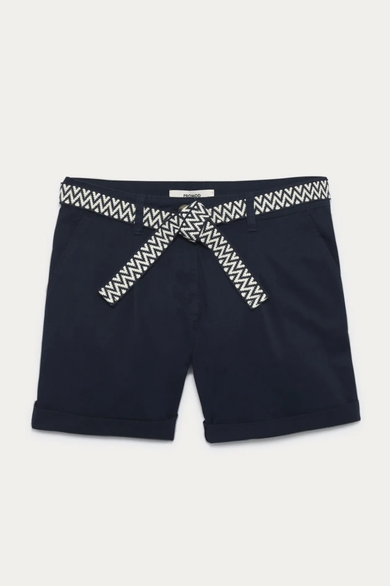 Promod Short à pinces + ceinture - Marine Hot