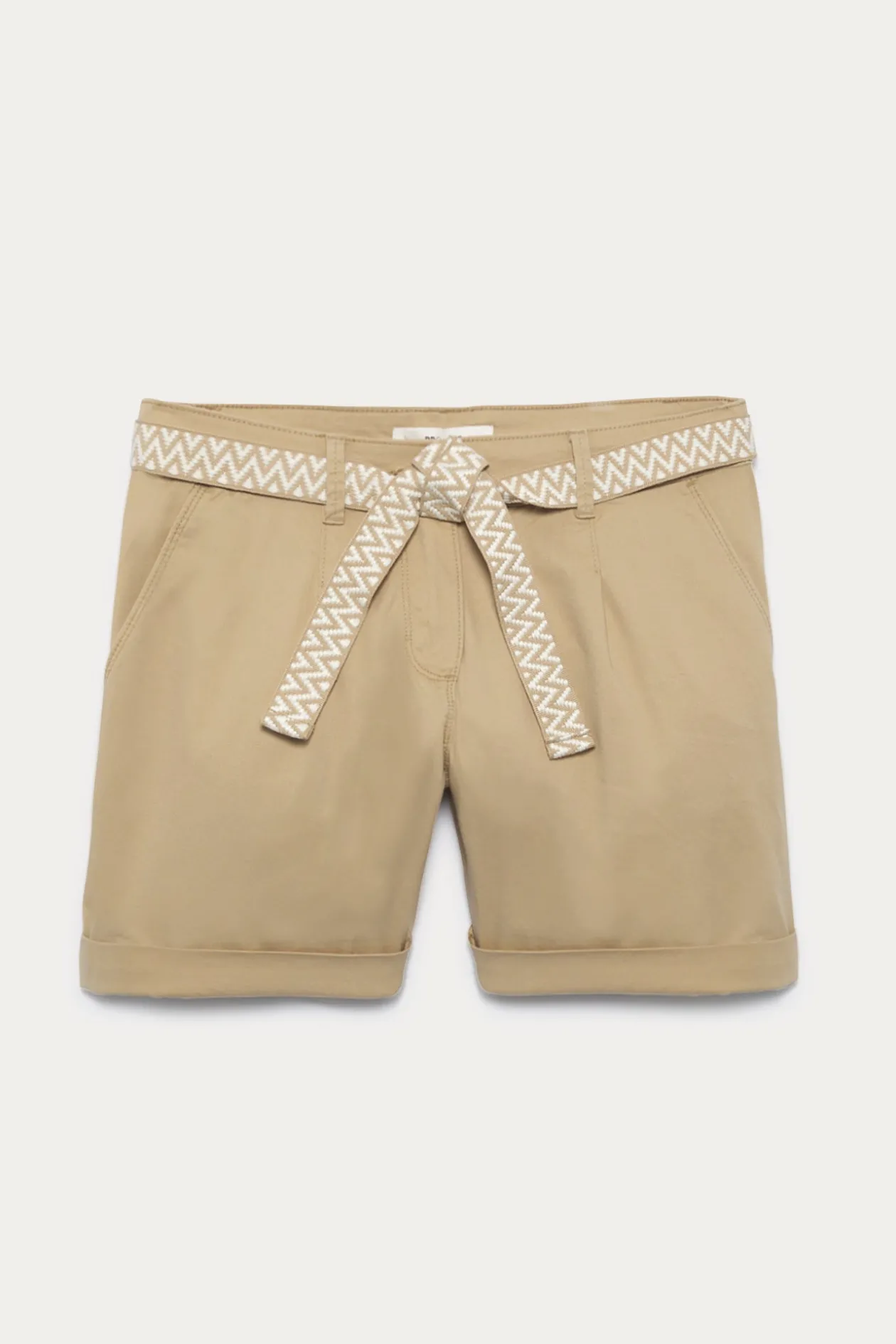 Promod Short à pinces + ceinture - Ecru Flash Sale