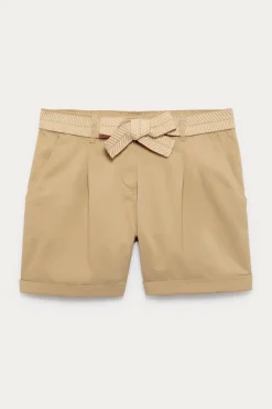 Promod Short à pinces ceinturé - Ecru Sale