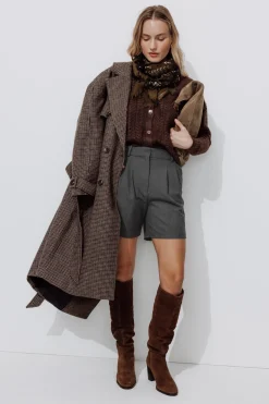 Promod Short à pinces Femme - Gris clair Grisclair Best