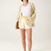 Promod Short ceinturé en toile Femme - Ecru Sale