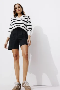 Promod Short chic rayé Femme - Imprimé marine Imprimémarine Sale