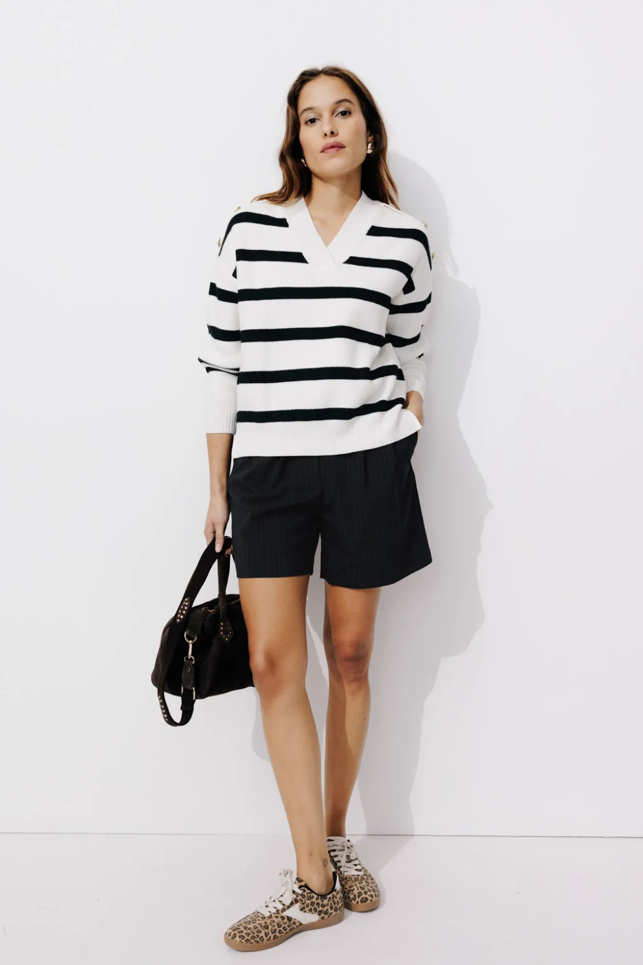 Promod Short chic rayé Femme - Imprimé marine Imprimémarine Sale