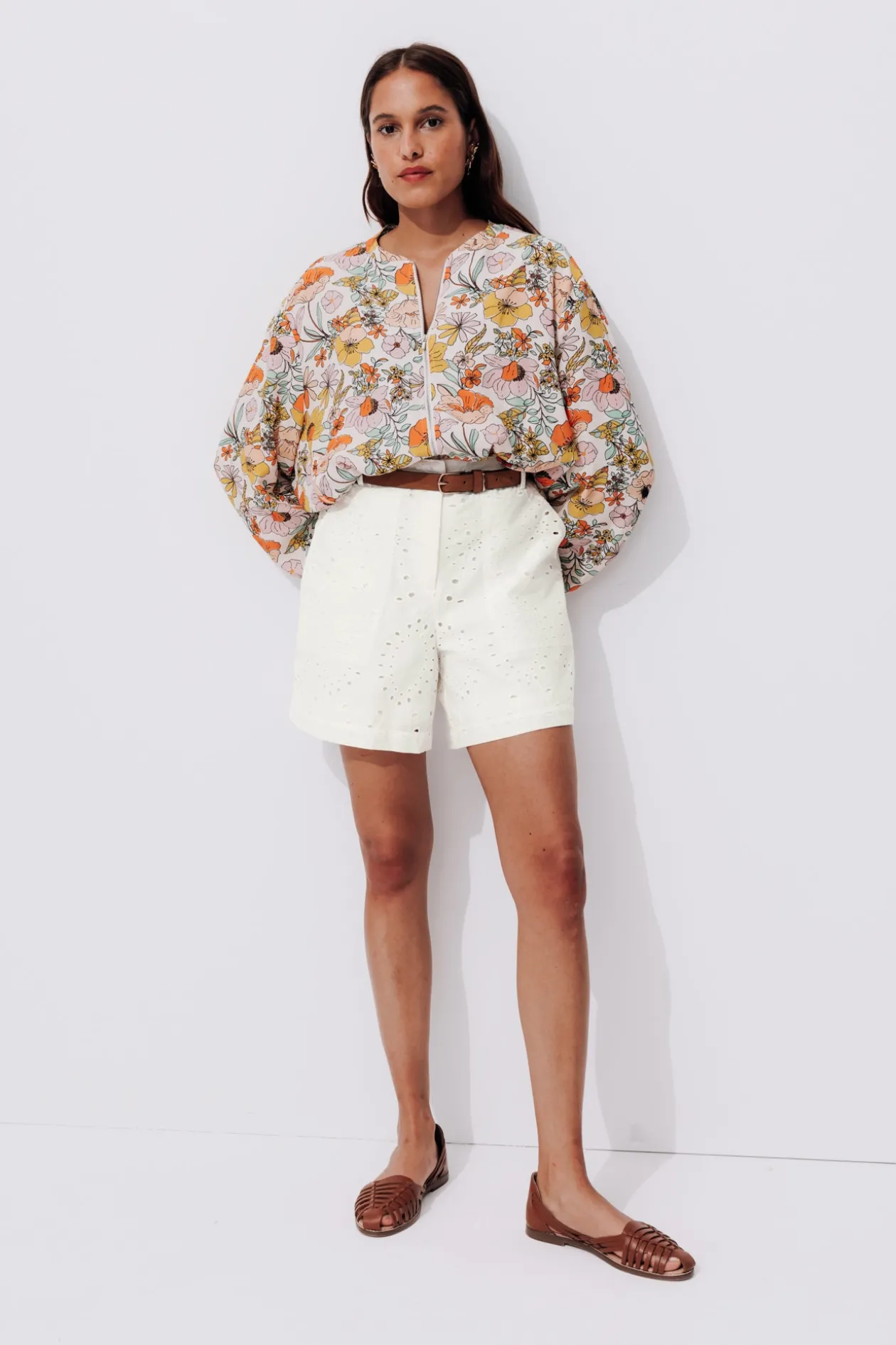 Promod Short en broderie anglaise - Ecru Best