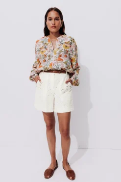Promod Short en broderie anglaise - Ecru Best