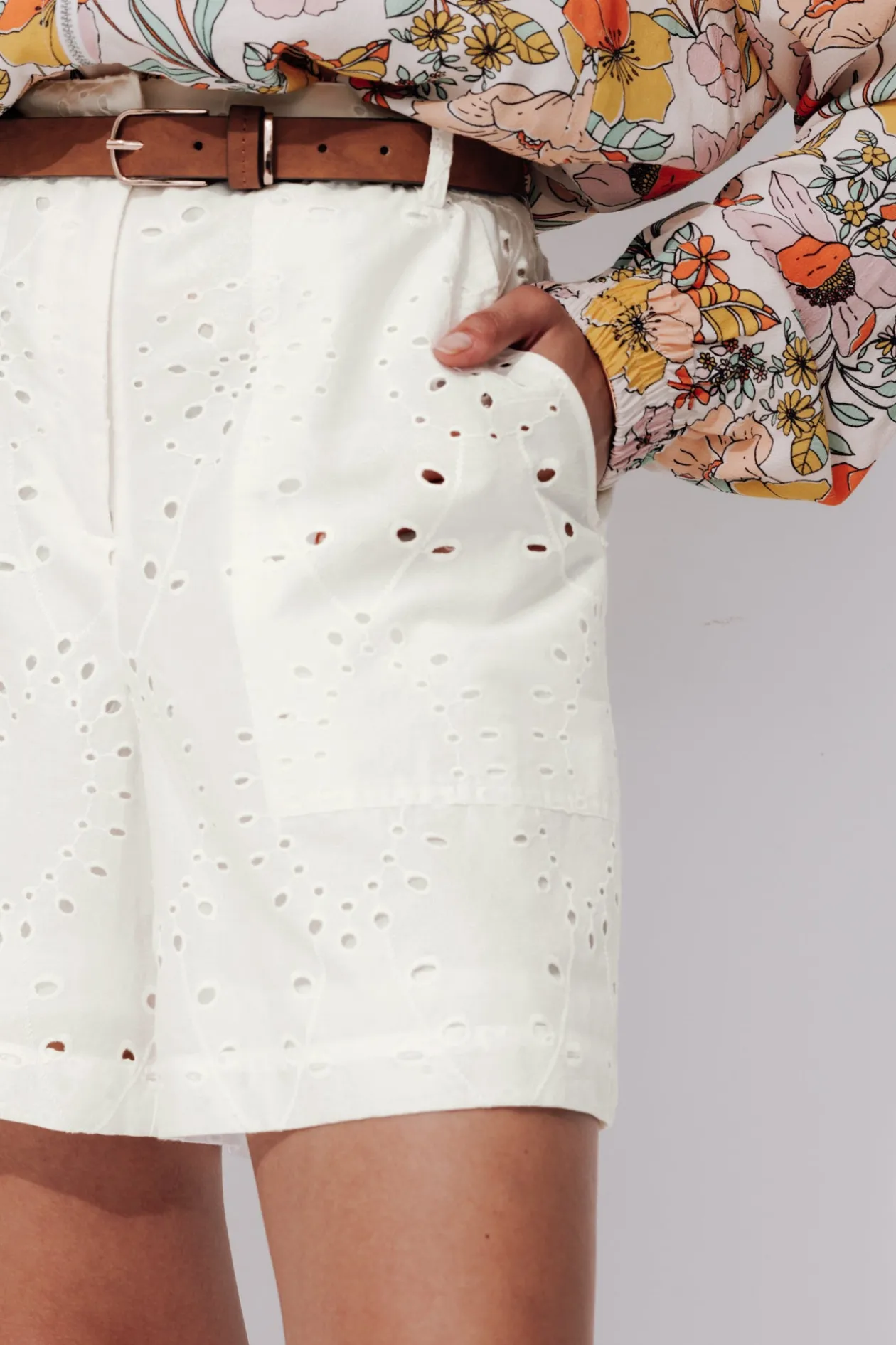 Promod Short en broderie anglaise - Ecru Best