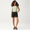 Promod Short en coton satin Femme - Noir Best