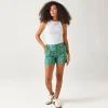 Promod Short en coton satin Femme - Imprimé vert Imprimévert Shop