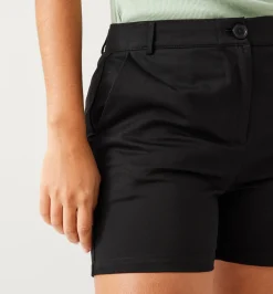 Promod Short en coton satin Femme - Noir Best