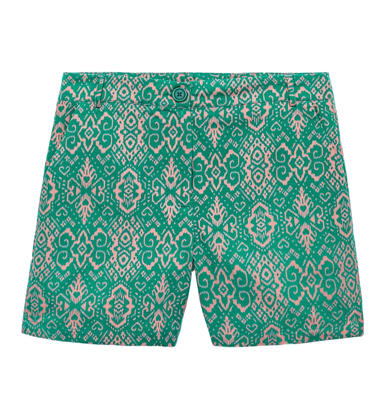 Promod Short en coton satin Femme - Imprimé vert Imprimévert Shop