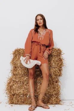 Promod Short en gaze de coton Femme - Terre de sienne Terredesienne Cheap