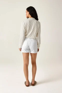 Promod Short en jean Femme - Blanc Outlet