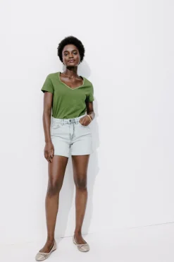 Promod Short en jean Femme - Jean très clair Jeantrèsclair Cheap