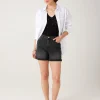 Promod Short en jean Femme - Jean noir Jeannoir Discount